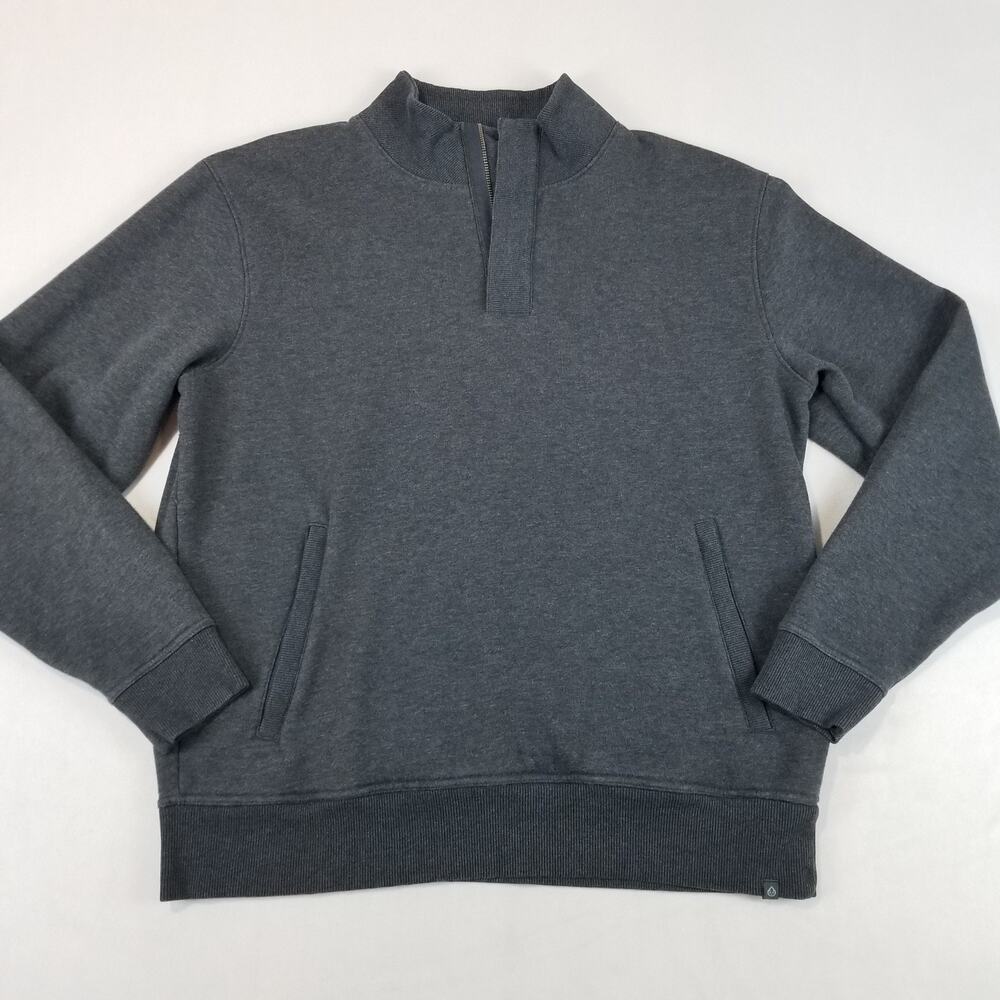 Tasc Performance Pullover Mens Large Gray Quarter Zip Bamboo Organic CottonT